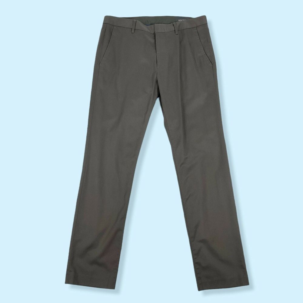 Bonobos Mens Size 33x32 Friday Slim Fit Straight Leg Dark‎ Gray Chino Pants